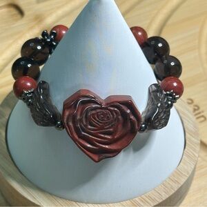 Heart Rose Beaded crystal Bracelet